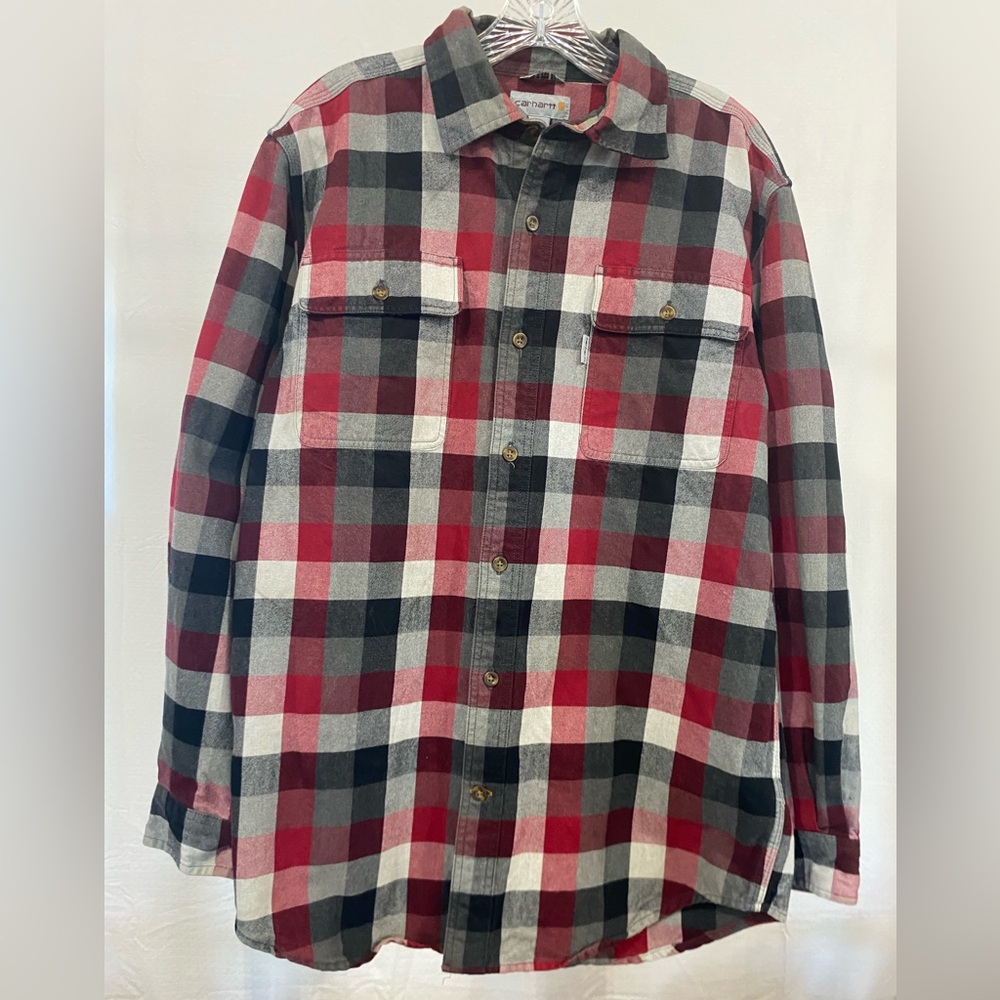 Carhartt Red and Gray Plaid Shirt